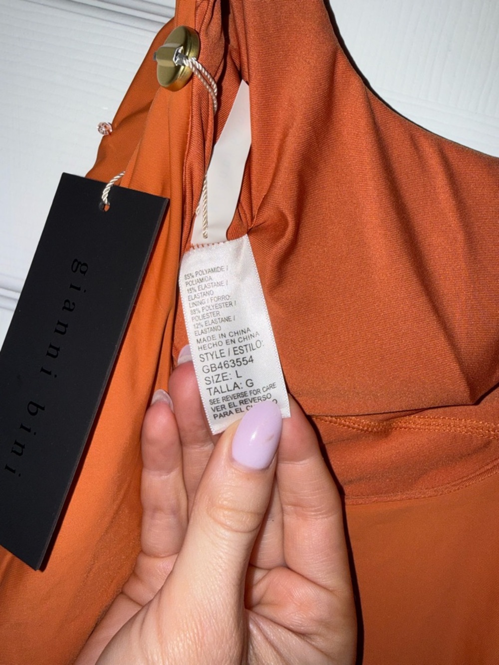 Gianni Bini Embellished Orange One-Piece Swimsuit - Picture 7 of 7